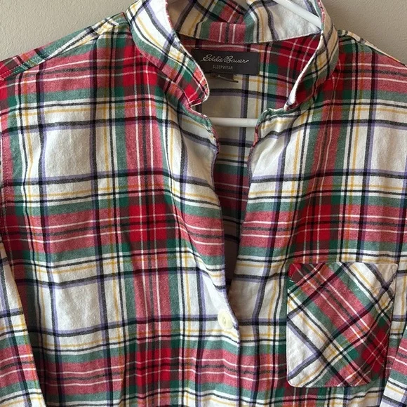 Eddie Bauer Multicolor Plaid Sleepwear Top medium - Picture 2 of 5